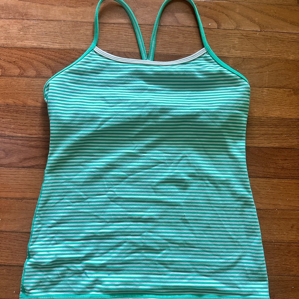 lululemon athletica Teal Striped Camisole